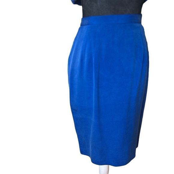 Vintage Maggy London by Kenneth Nolan  ‎ 100% Silk Suit  Tunic and Skirt Size 4 - Picture 3 of 11